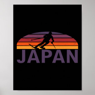 Poster Japon Niseko Hokkaido Island Station de ski Snowbo