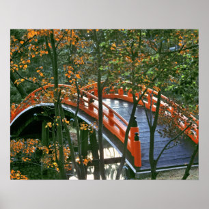 Poster Japon, préfecture de Nara, Nara. Le pont royal bri