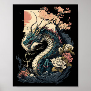 Poster Japonais esthétique Dragon japonais Art japonais T