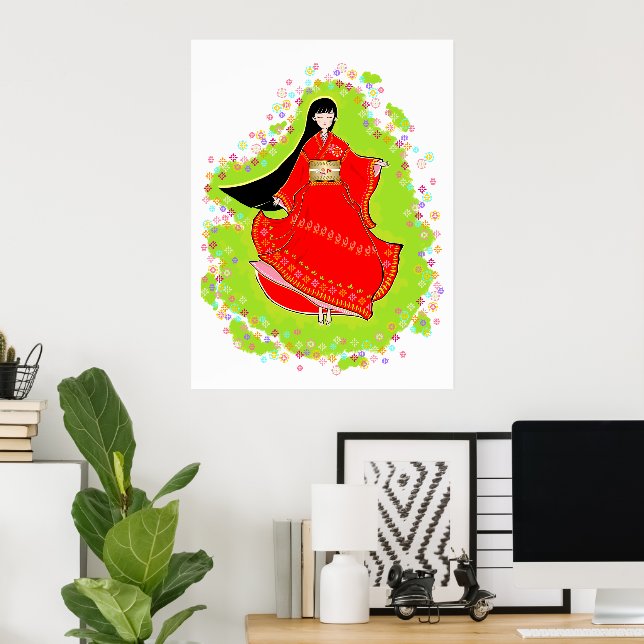 Poster Japonais Maiko (Bureau à domicile)