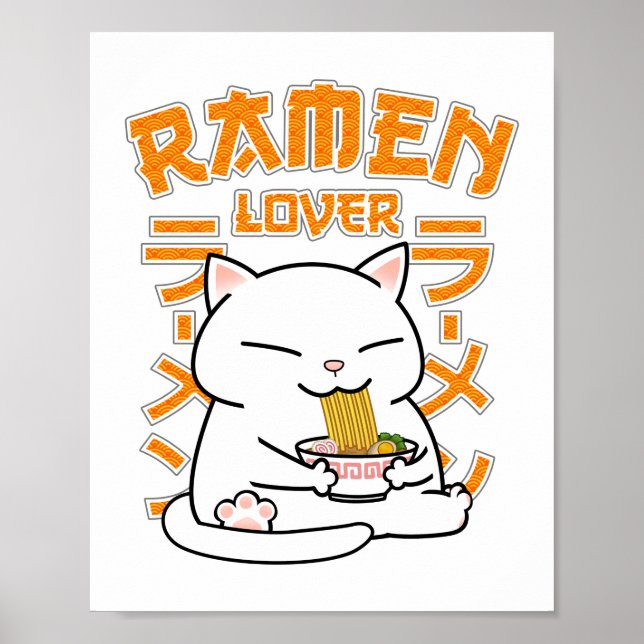 Poster Japonais Ramen Chat Ramen Lover (Devant)