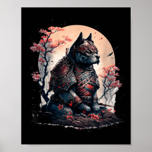 Poster Japonais Samurai Ninja Chien Tatouage Graphique Po