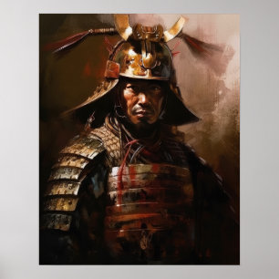 Poster japonais Samurai Warrior Art