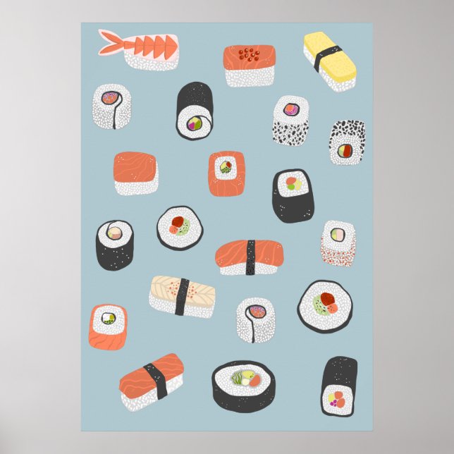 Poster Japonais Sushi Nigiri Maki (Devant)