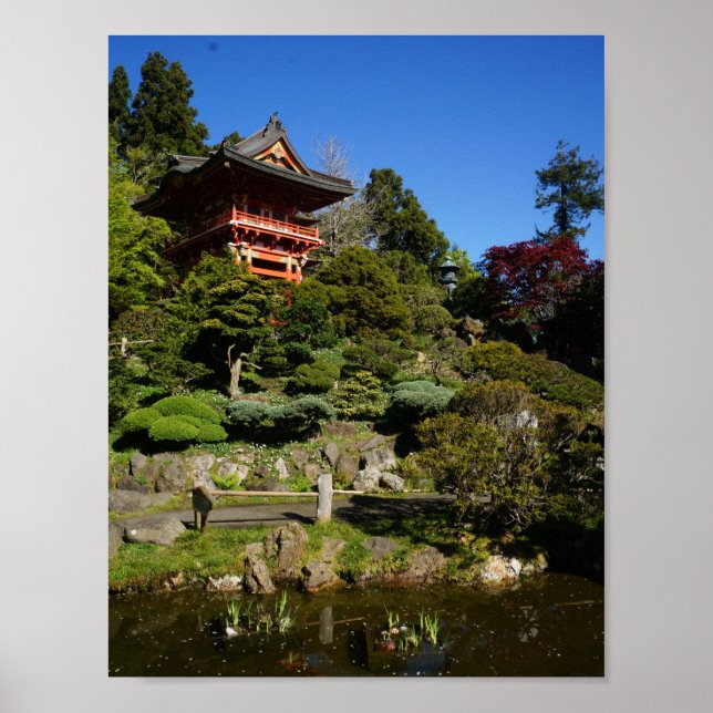 Poster japonais Thé Jardin Temple Poster (Devant)