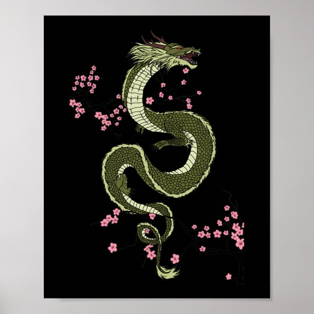 Poster Japonais Tokyo Dragon asiatique style 80's rétro 3 (Devant)