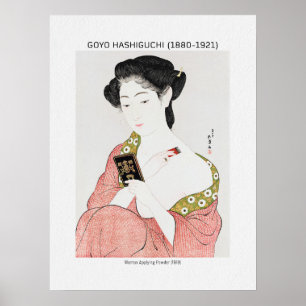 Poster Japonaise application de poudre - Goyō Hashiguchi