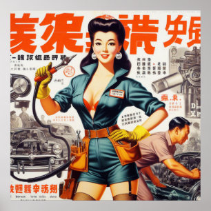 Poster Japonaise Mécanique