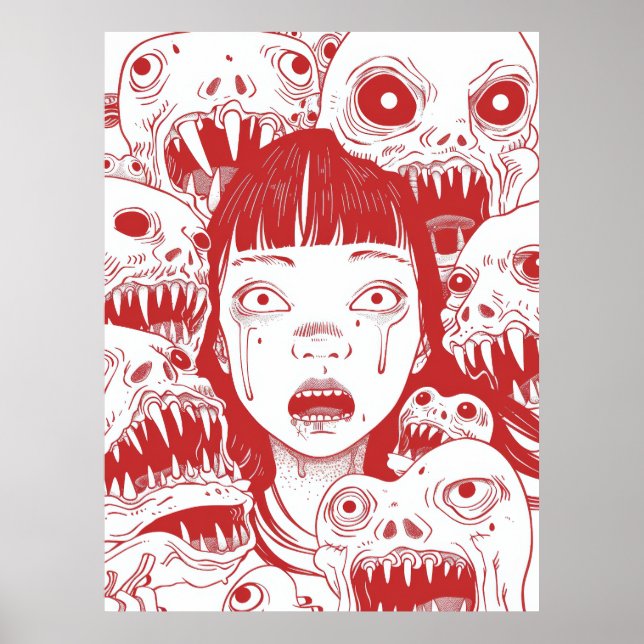 Poster Japonaise Style manga asiatique Illustration Poste (Devant)