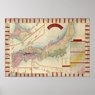 Poster JaponCarte panoramiqueJapon