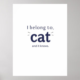 Poster J'appartiens à mon chat
