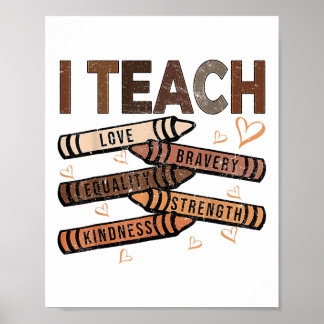 Poster J'Apprends Bravoure Aimer Égalité Force