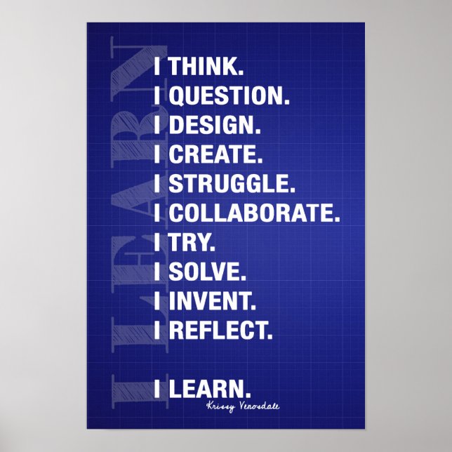 Poster J'apprends (style de plan) (Devant)