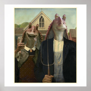 Poster Jar Jar Binks American Binks inspiré par Star W