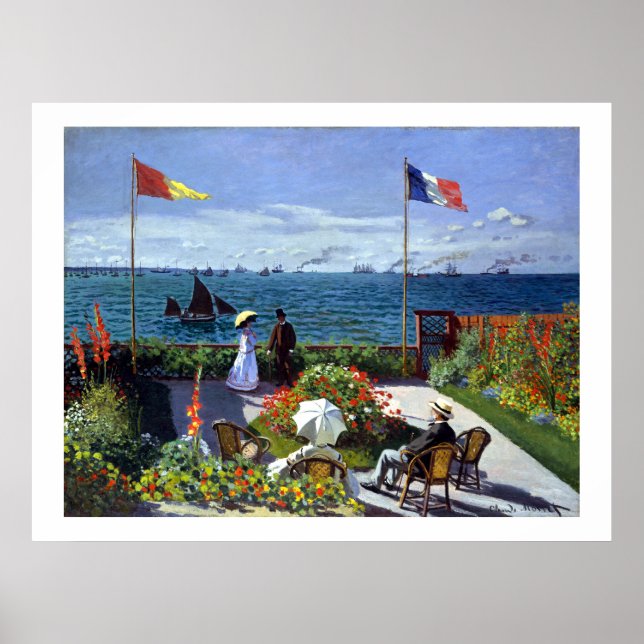 Poster Jardin à Sainte-Adresse de Claude Monet (Devant)
