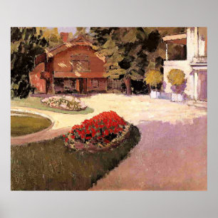Poster Jardin à Yerres, peinture d'art fin,