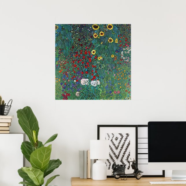 Poster Jardin agricole avec tournesol par Klimt, Fleurs V (Bureau à domicile)