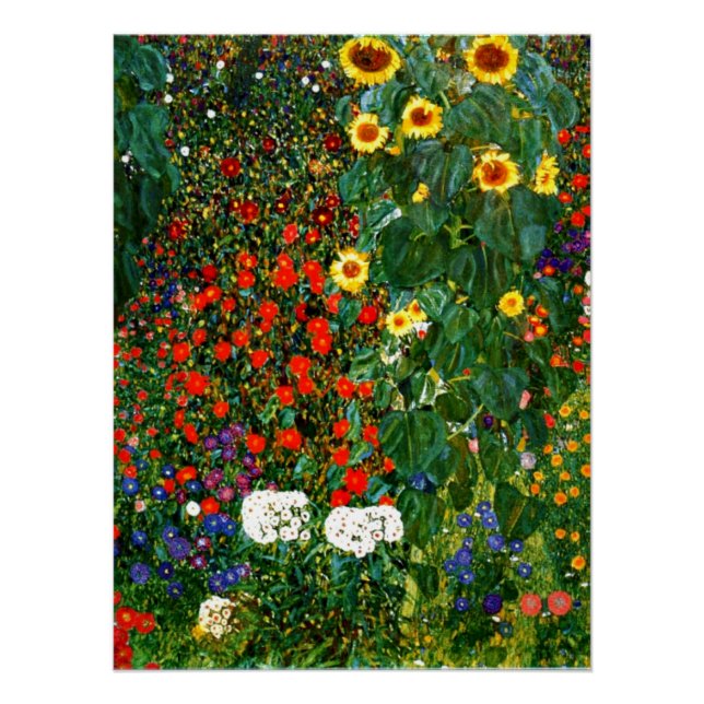 Poster Jardin agricole avec tournesols (Devant)