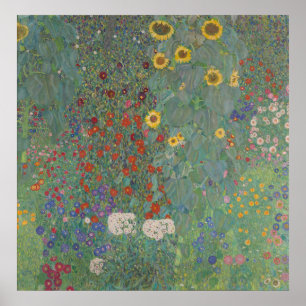 Poster Jardin agricole avec tournesols - Gustav Klimt