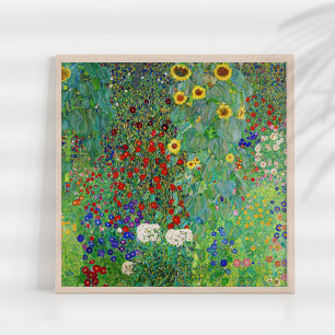Poster Jardin Agricole Gustav Klimt Avec Peinture De Fleu