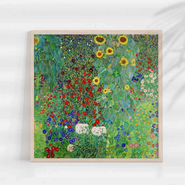 Poster Jardin Agricole Gustav Klimt Avec Peinture De Fleu (Créateur téléchargé)
