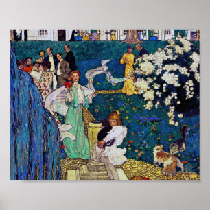 Poster Jardin avec chat, Jessie Willcox Smith