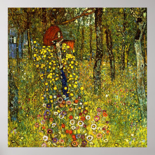 Poster Jardin avec crucifix par Gustav Klimt