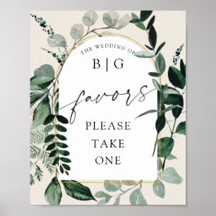 Poster Jardin botanique mariage beige faveurs signe de ta