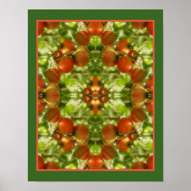 Poster Jardin Cherry Tomates Nature Miroir Abstrait (Devant)