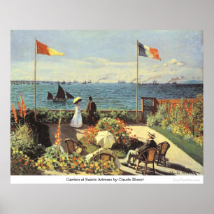 Poster Jardin chez Sainte Adresse par Claude Monet