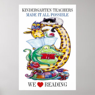 Poster Jardin-Choisissez Taille-Nous Aimons La Lecture ! 