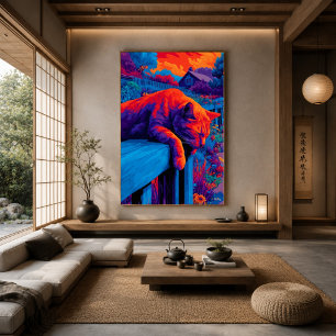 Poster Jardin coloré d'art mural expressionniste avec cha