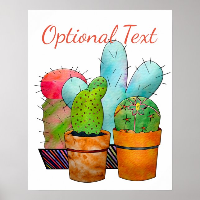 Poster Jardin coloré de Cactus (Devant)