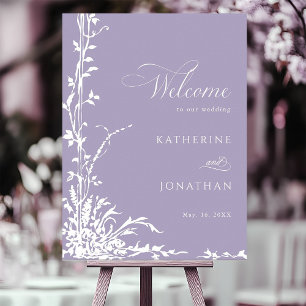 Poster Jardin d'arche botanique Lavande Mariage Bienvenue