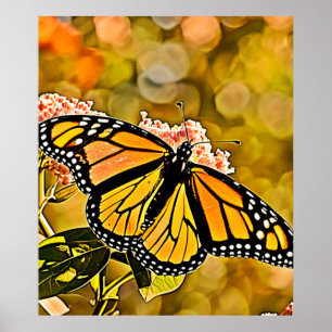 Poster Jardin d'art papillon monarque