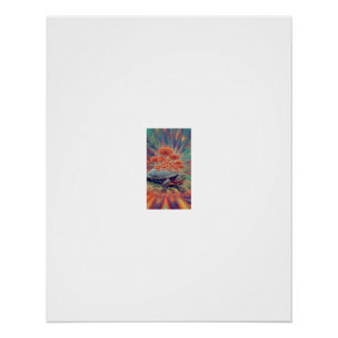 Poster Jardin de champignons de la tortue mystique
