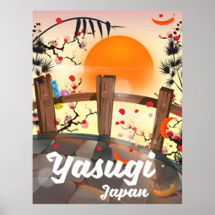 Poster Jardin de fleurs de Yasugi Japon