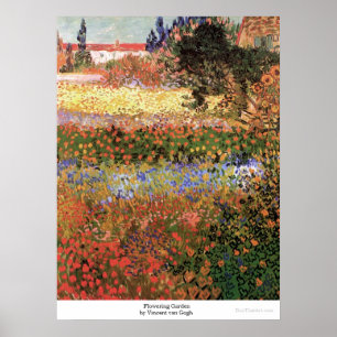 Poster Jardin de fleurs par Vincent van Gogh