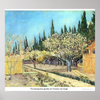 Poster Jardin de fleurs par Vincent van Gogh