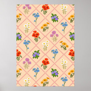 Poster Jardin de fleurs sauvages Harlequin