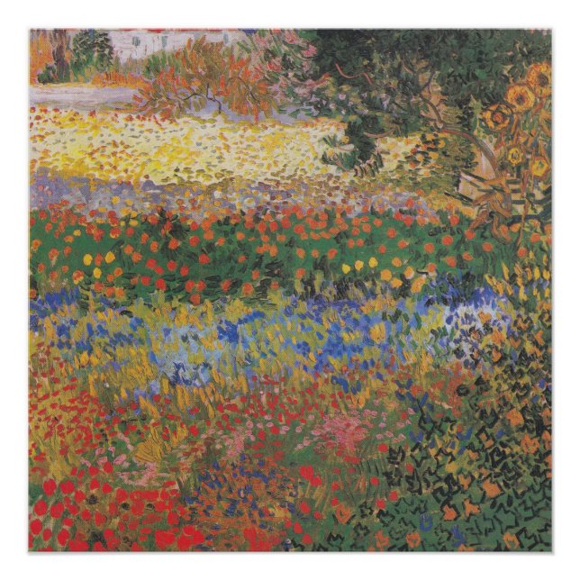 Poster Jardin de fleurs - Vincent van Gogh (Devant)