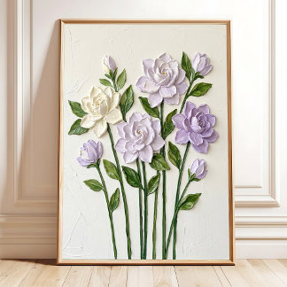 Poster Jardin de Gardenia sur Toile d'Art Minimaliste Mod