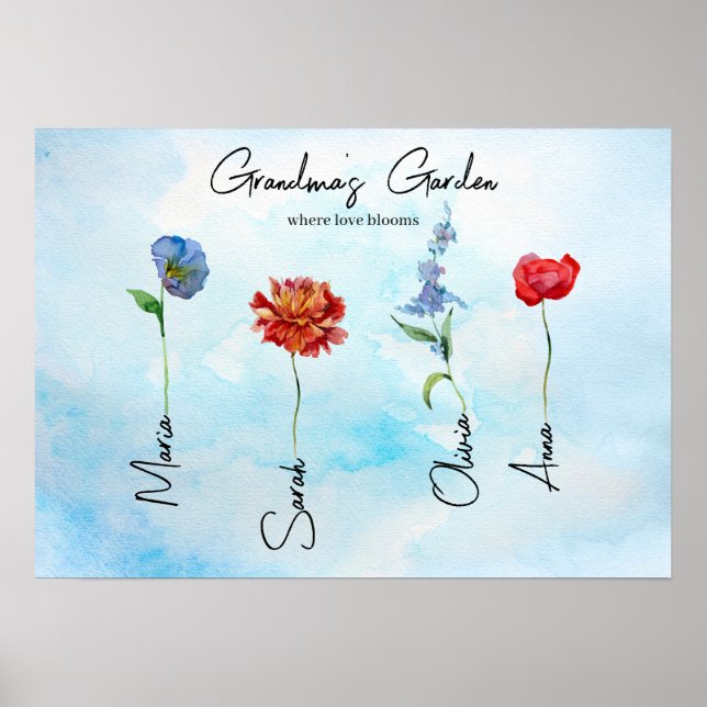 Poster Jardin de Grandmas | Personnalisation de l'art fam (Devant)