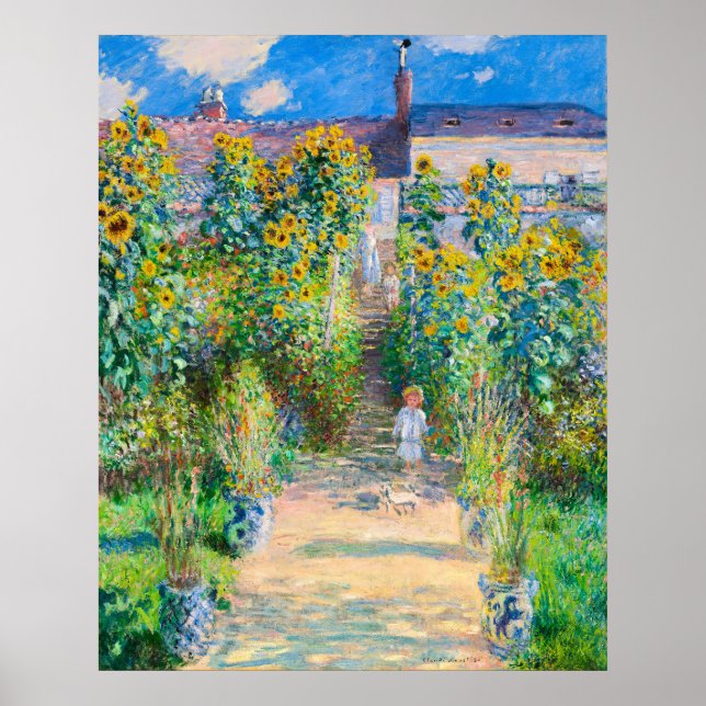 Poster Jardin de l'artiste à Vetheuil, 1880 par Monet (Devant)