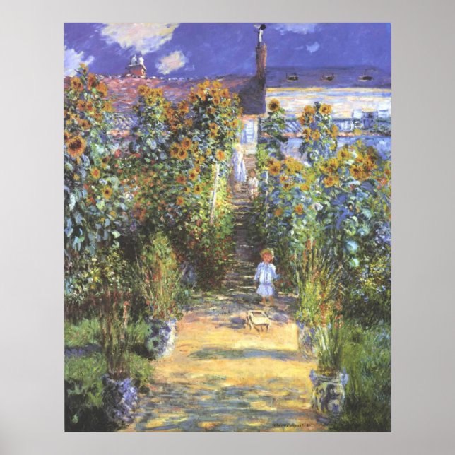 Poster Jardin de l'artiste à Vetheuil - Claude Monet (Devant)