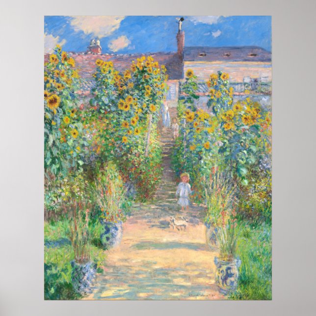 Poster Jardin de l'artiste à Vétheuil, Claude Monet Fine  (Devant)
