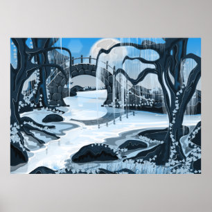 Poster Jardin de méditation japonais