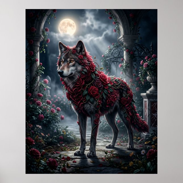 Poster Jardin de minuit de Rose Wolf (Devant)
