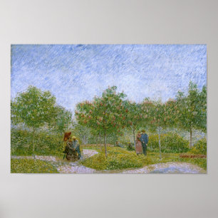 Poster Jardin de Montmartre avec les amoureux, Vincent va