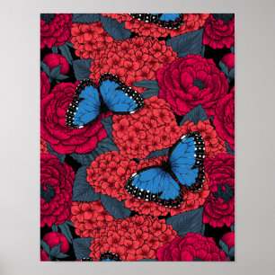 Poster Jardin de morpho bleu